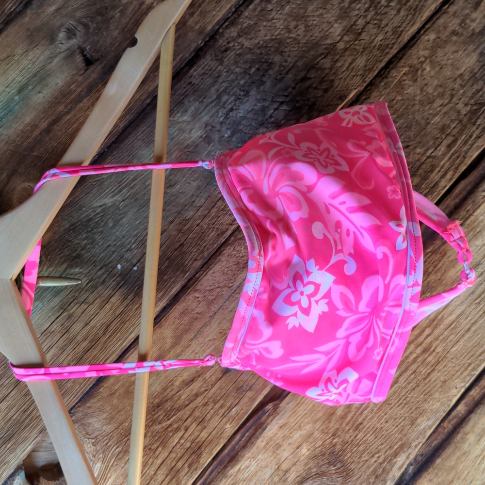 Malibu Dream Girl Hot neon pink bikini bottoms & bandeau/halter 8